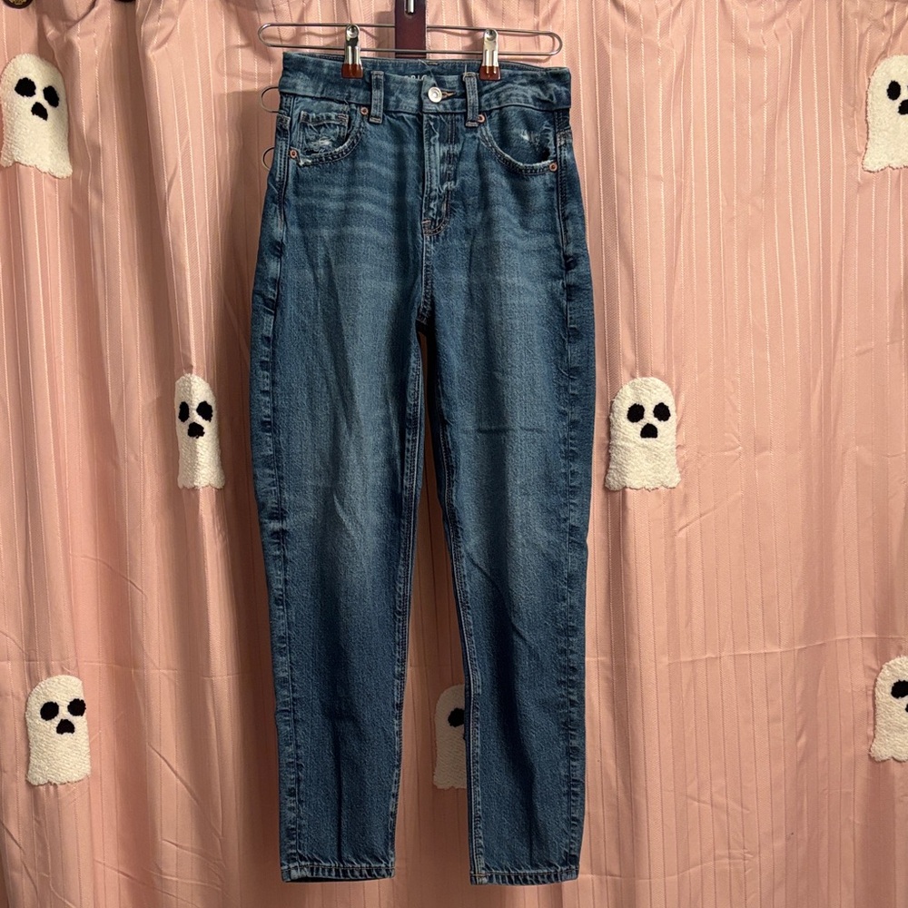American Eagle Outfitters Blue Straight Leg Jeans Strigid short